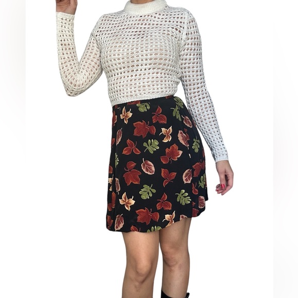 Vintage Beechers Brook Petites skirt printed autumn fall leaves 🍃 🍁 S/M - Picture 9 of 9